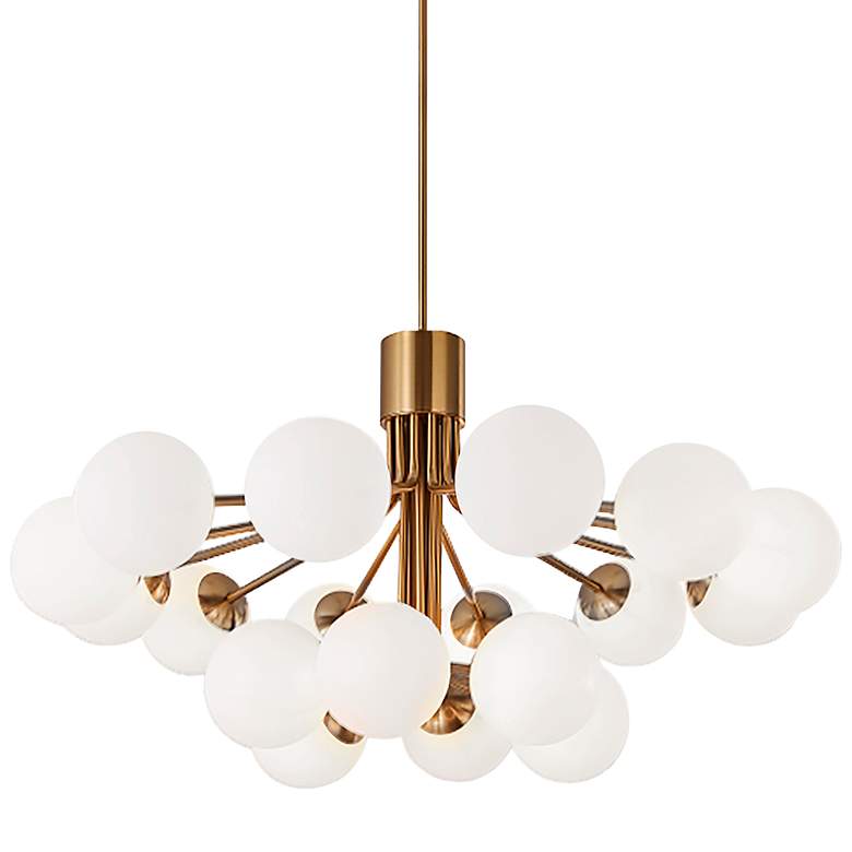 Image 2 Amanda 36" Wide Aged Brass 18-Light Chandelier