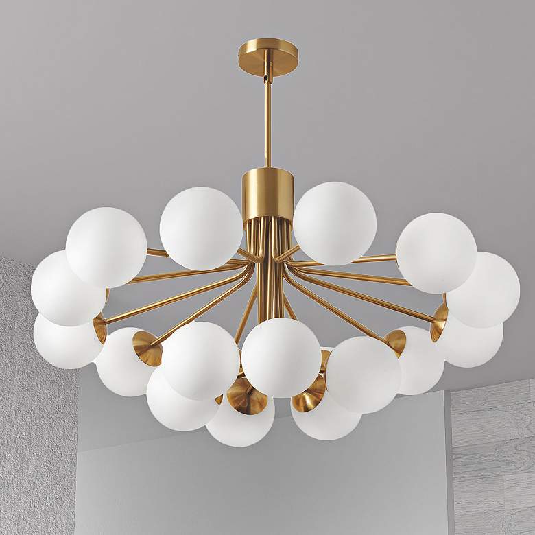 Image 1 Amanda 36" Wide Aged Brass 18-Light Chandelier