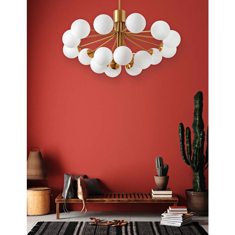 Image 4 Amanda 36" Wide Aged Brass 18-Light Chandelier more views