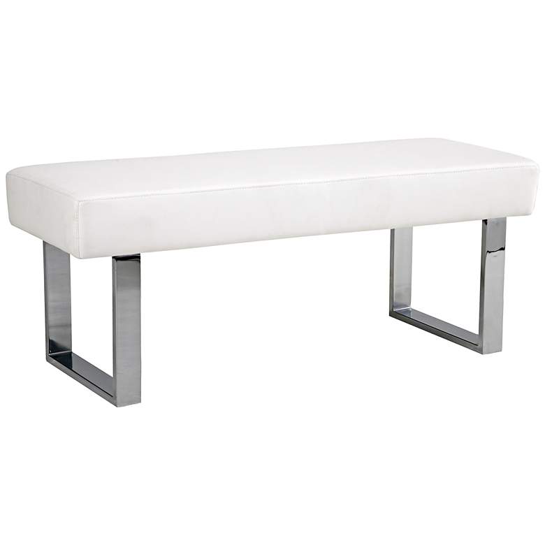 Image 1 Amanda 48" Wide Glossy White Bench