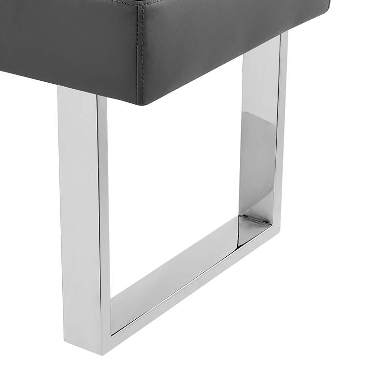 Image 4 Amanda 48" Wide Gray Faux Leather Modern Banquette Dining Bench more views