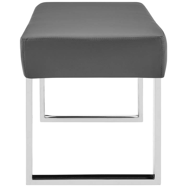 Image 6 Amanda 48" Wide Gray Faux Leather Modern Banquette Dining Bench more views