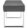 Amanda 48" Wide Gray Faux Leather Modern Banquette Dining Bench