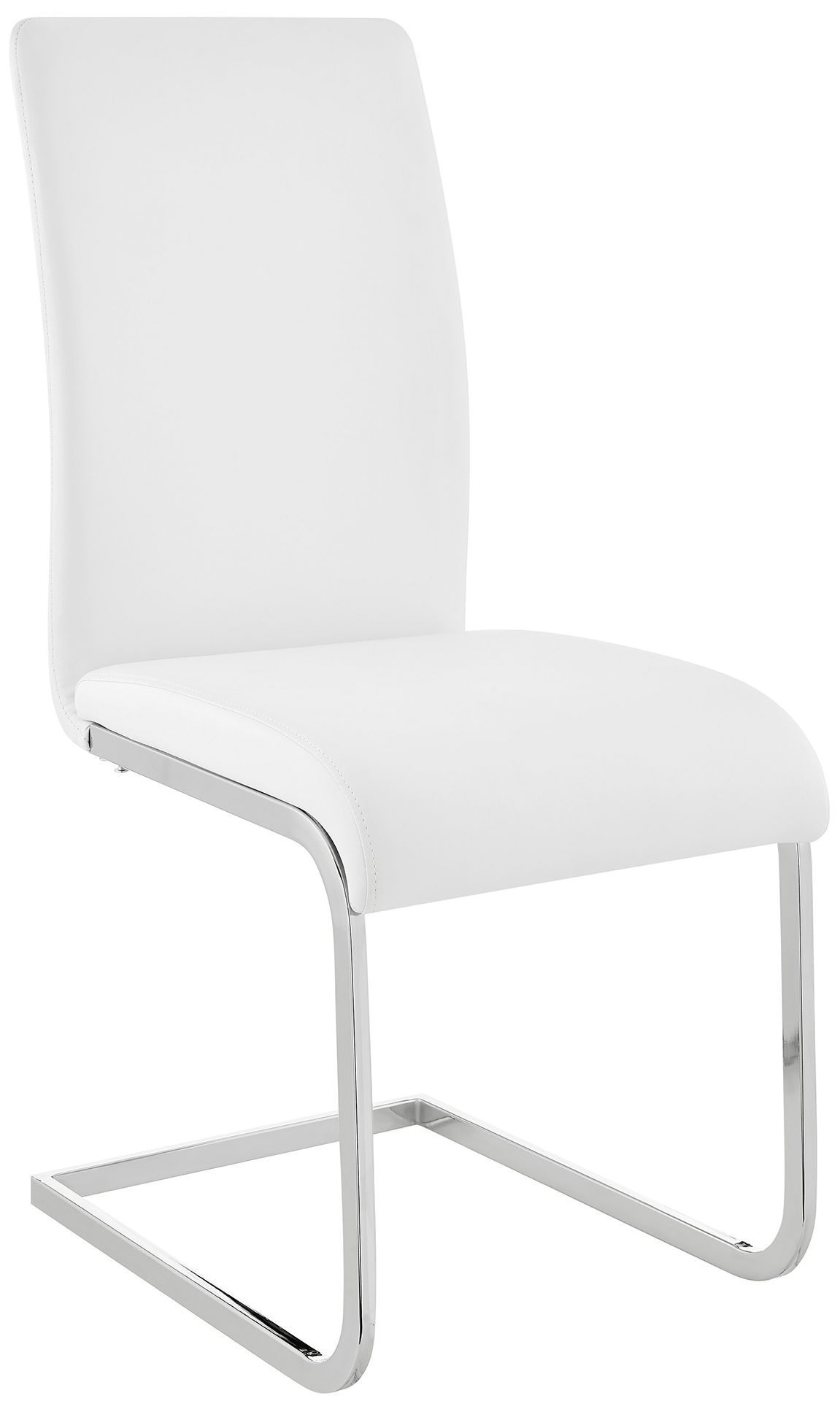 Image 3 Amanda 5 Piece Rectangular Dining Set in White Faux Leather and Metal more views