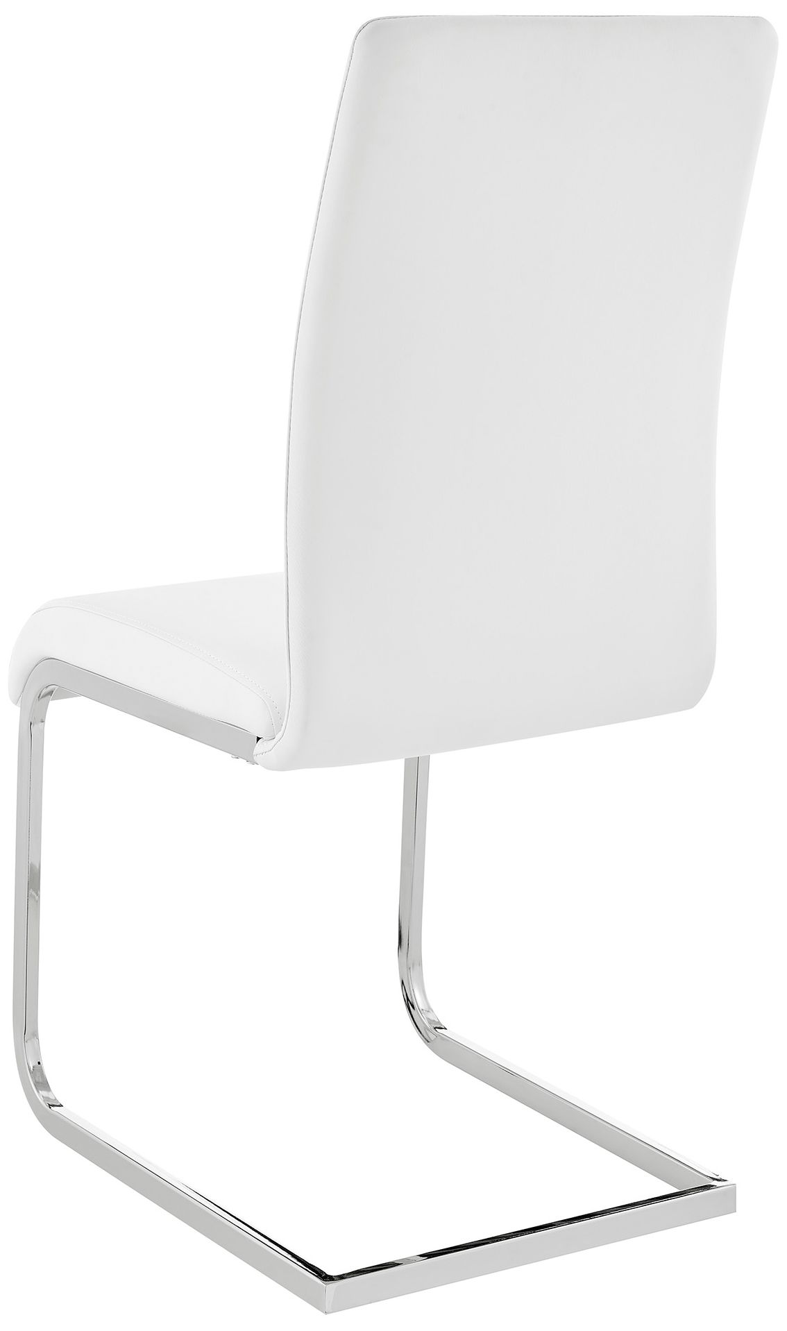Image 4 Amanda 5 Piece Rectangular Dining Set in White Faux Leather and Metal more views