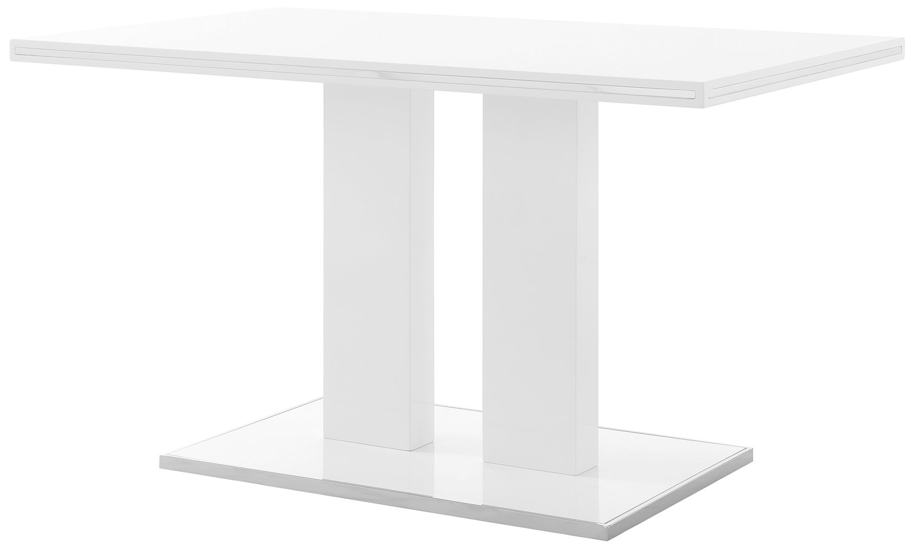 Image 5 Amanda 5 Piece Rectangular Dining Set in White Faux Leather and Metal more views