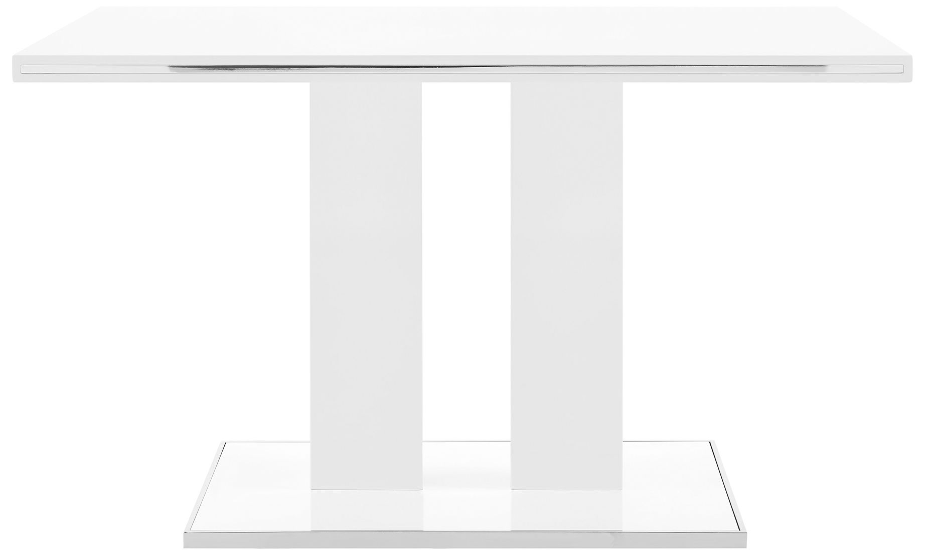 Image 6 Amanda 5 Piece Rectangular Dining Set in White Faux Leather and Metal more views