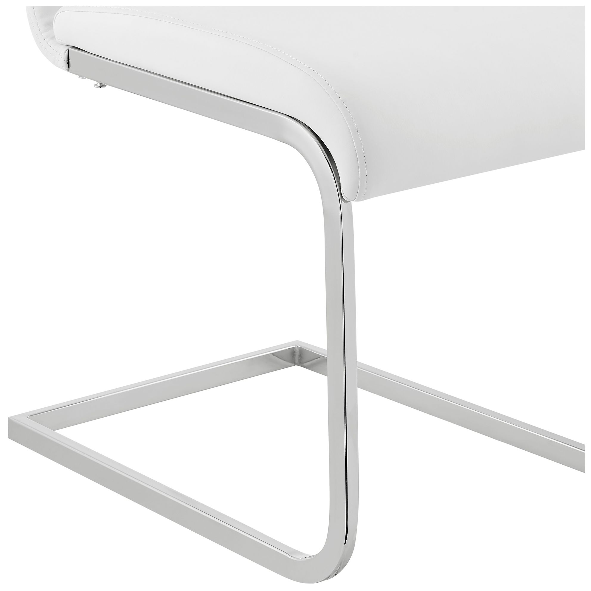 Image 7 Amanda 5 Piece Rectangular Dining Set in White Faux Leather and Metal more views
