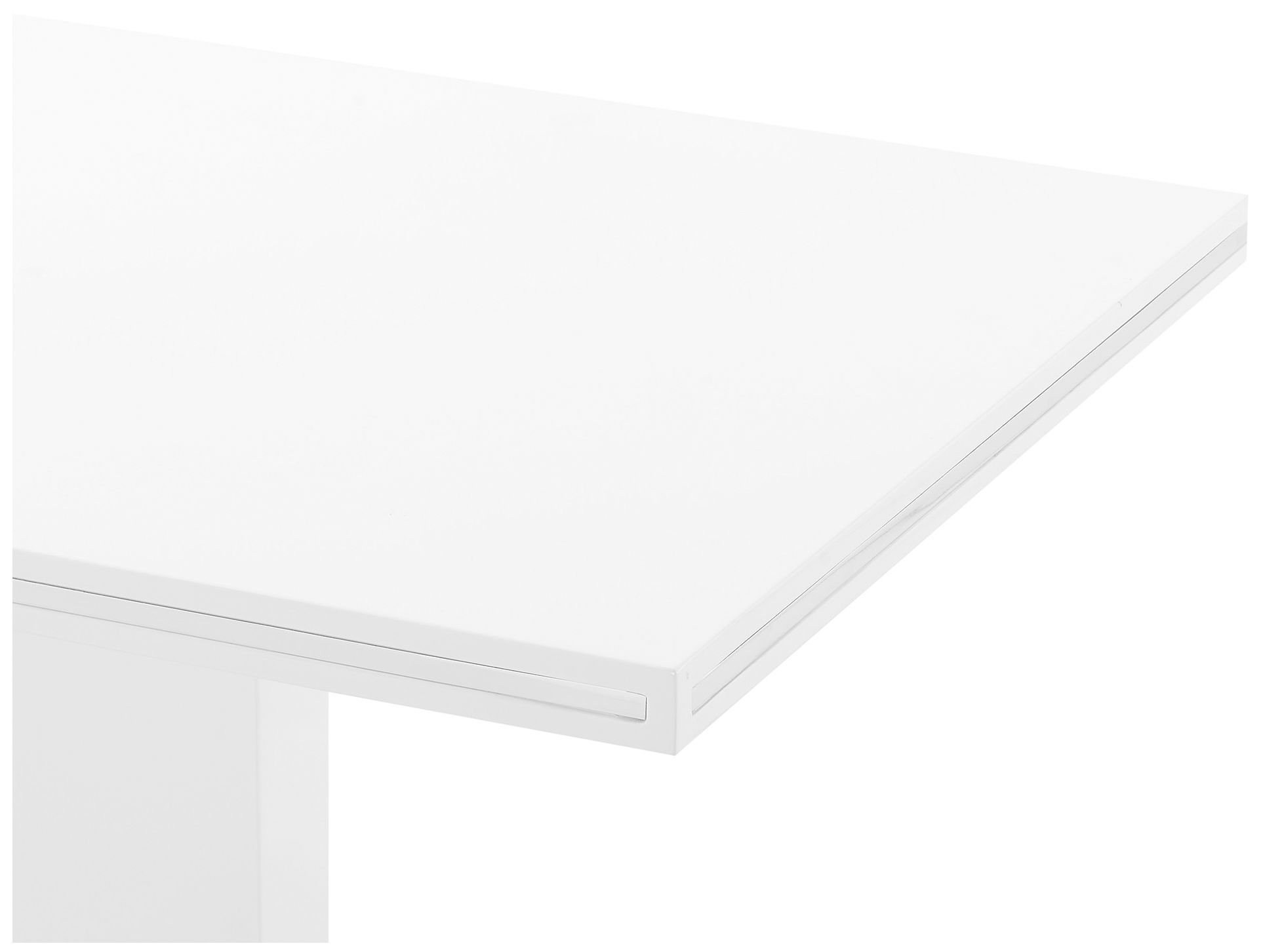 Amanda 5 Piece Rectangular Dining Set in White Faux Leather and Metal