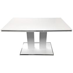 Amanda 53" Wide White Lacquer Modern Dining Table