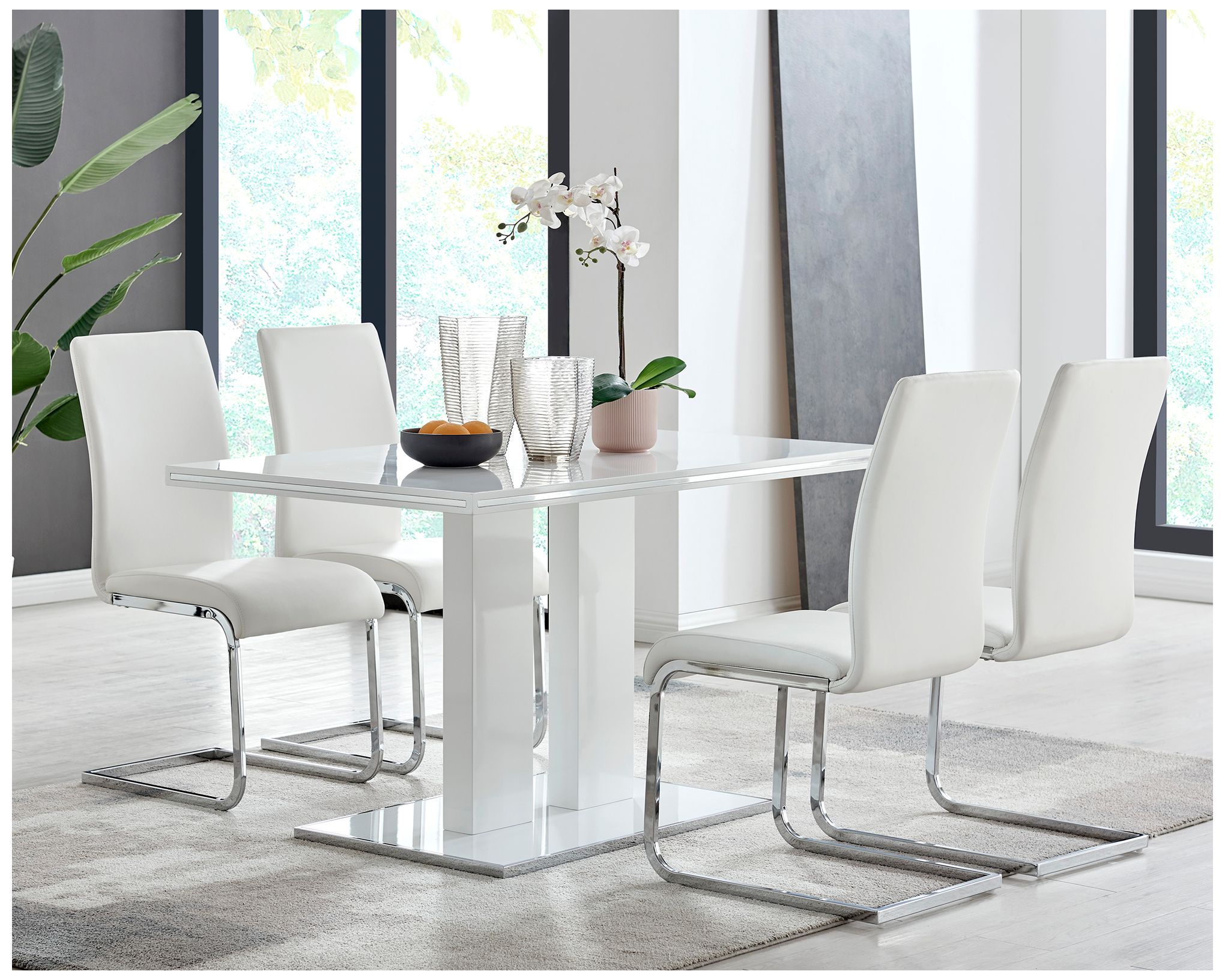 Image 6 Amanda 53" Wide White Lacquer Modern Dining Table more views