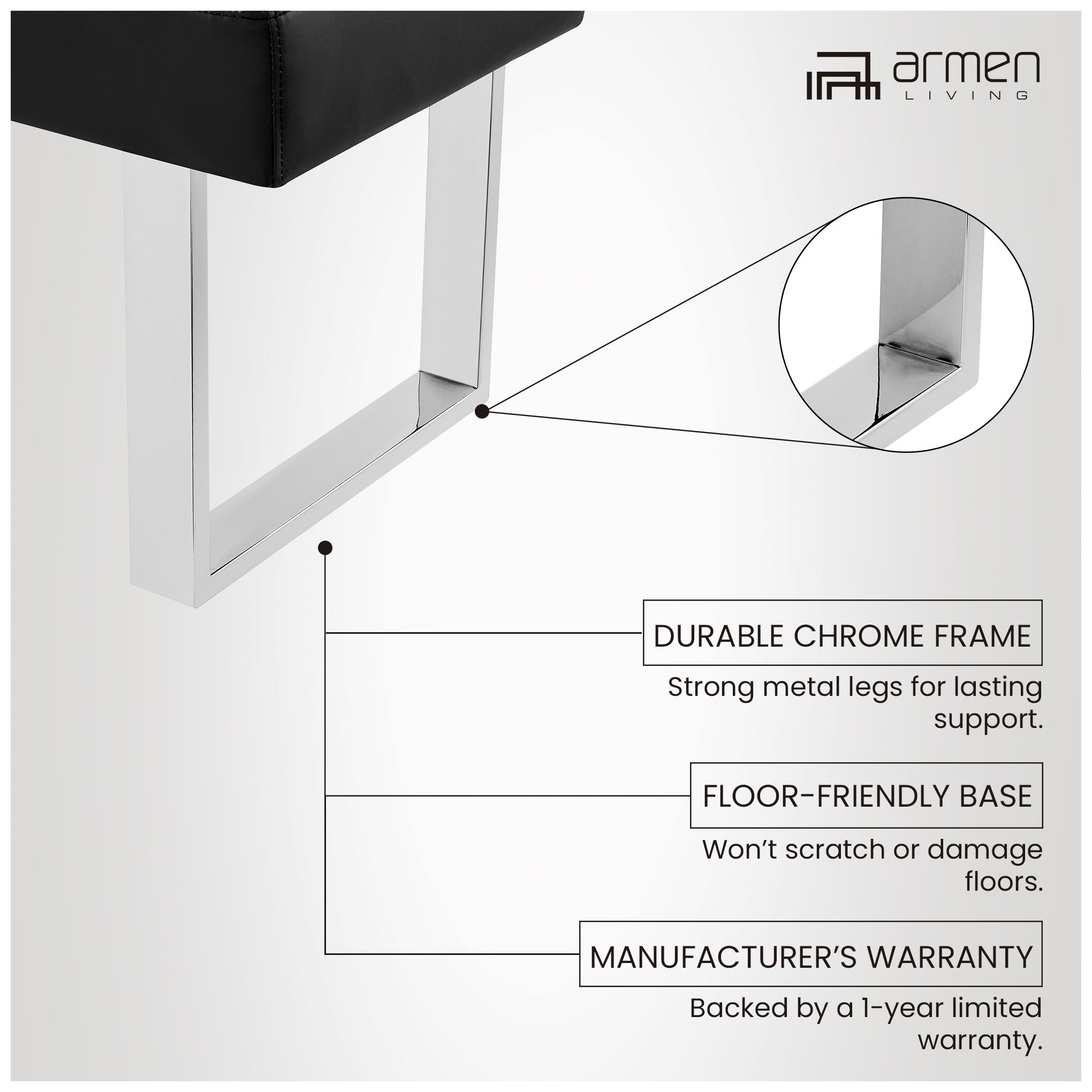 Amanda Glossy Black Bench