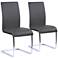 Amanda Gray Faux Leather Side Chairs Set of 2