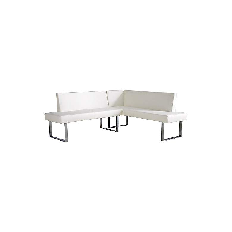 Image 1 Amanda White 2-Piece 79 1/2 inch Wide Corner Bench Sectional