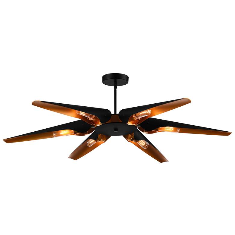 Image 1 Amar 6 Light Chandelier With Matte Black Finish