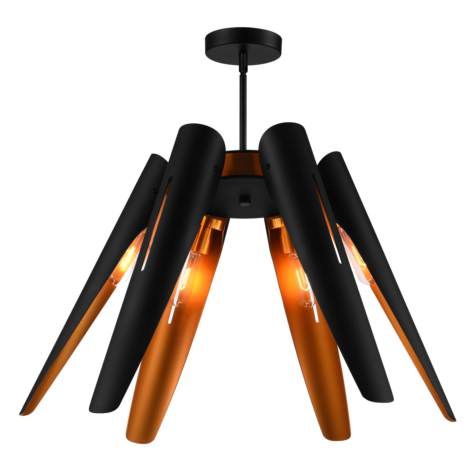 Image 3 Amar 6 Light Chandelier With Matte Black Finish more views