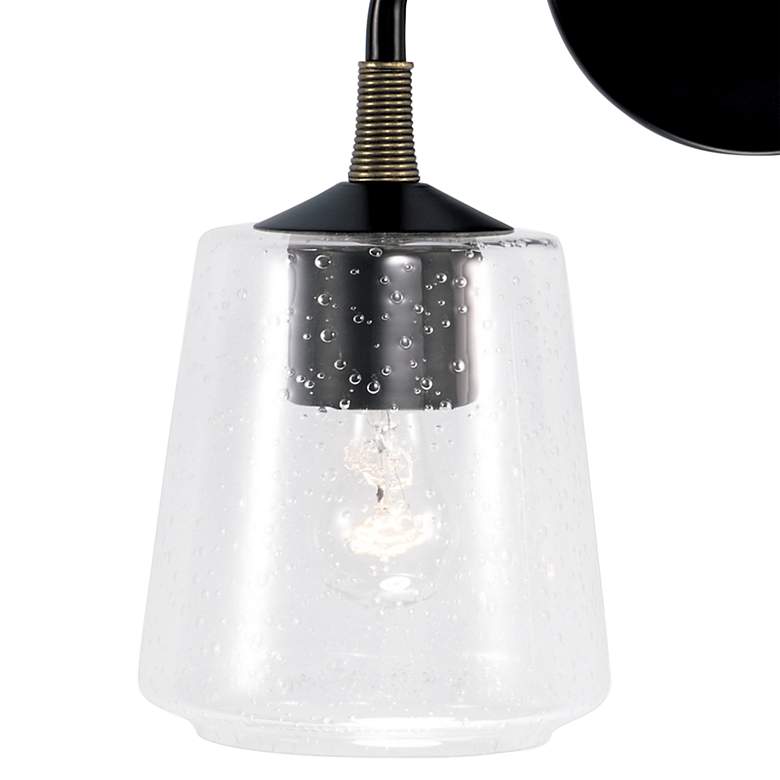 Image 3 Amara 11 1/2" High Matte Black Brass 2-Light Wall Sconce more views