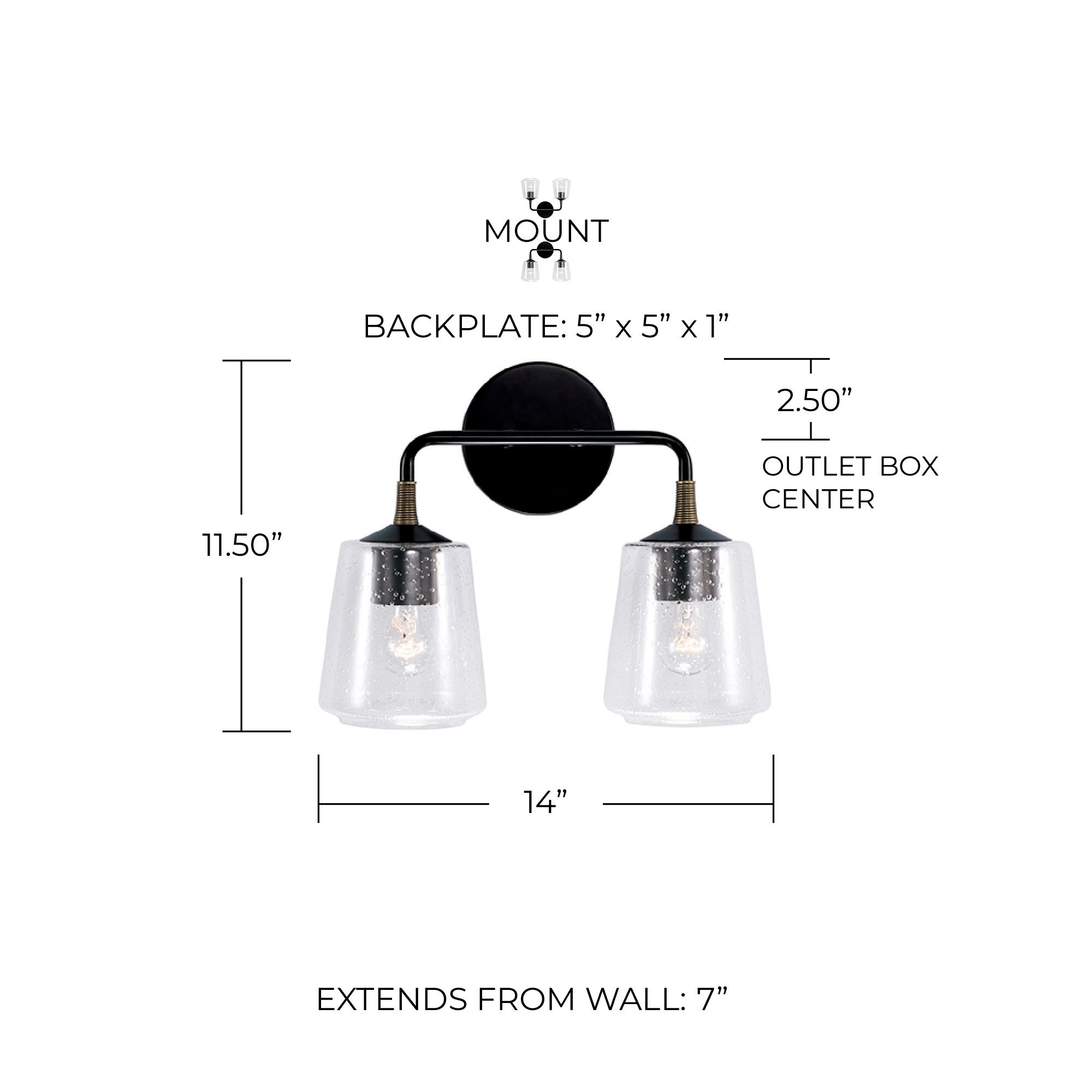 Image 5 Amara 11 1/2" High Matte Black Brass 2-Light Wall Sconce more views
