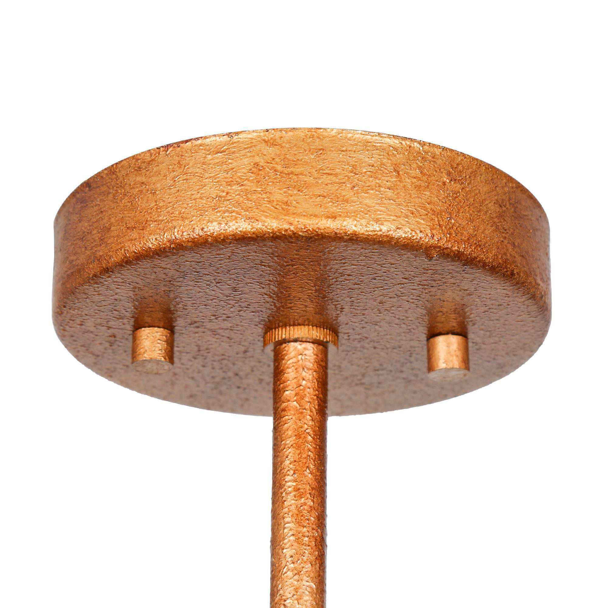 Image 6 Amara 13.8"W Brass 3-Light Drum Wood Beads Semi-flush Mount more views