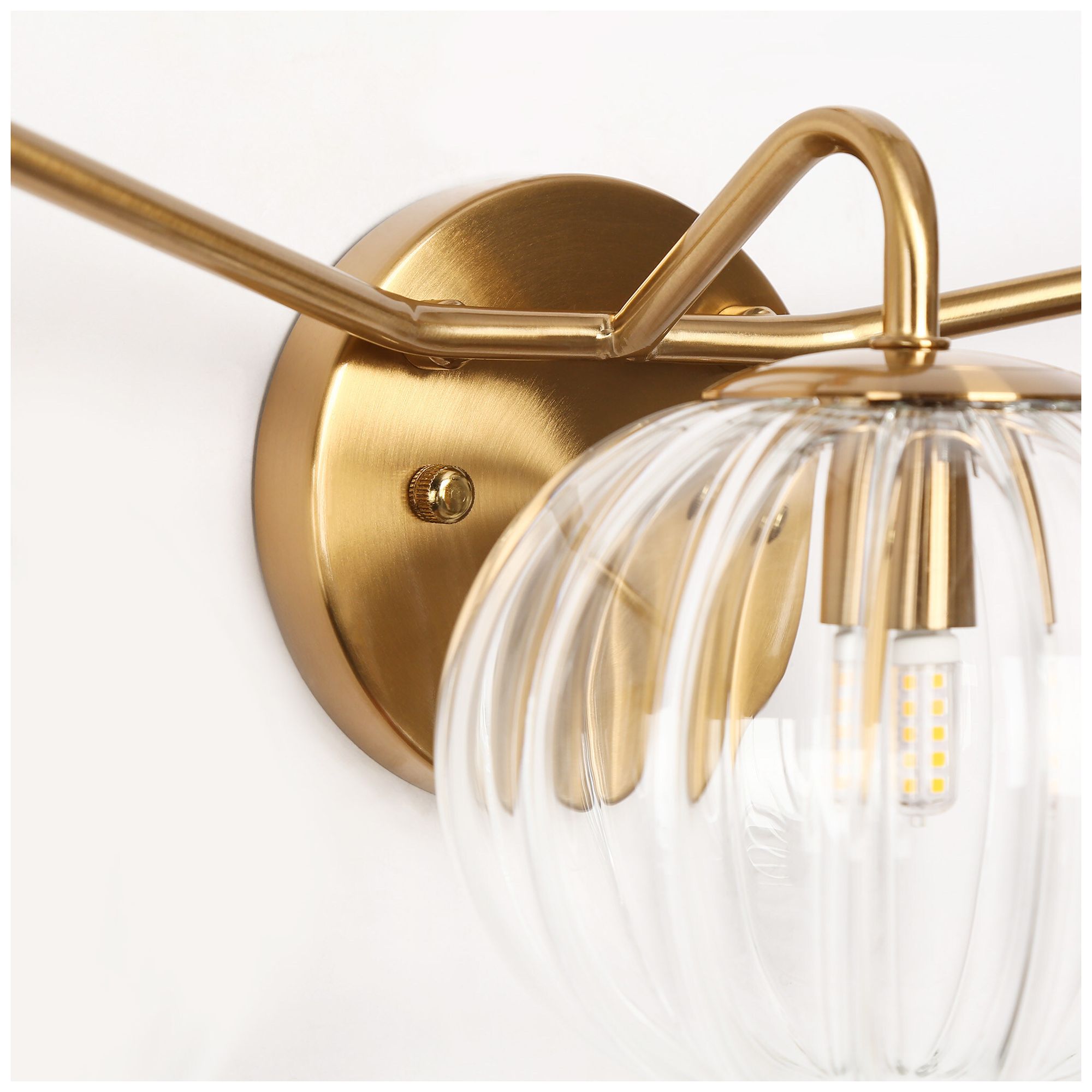 Image 2 Amara 23.6" Wide Gold 3-Light Orb Glass Bathroom Vanity Light more views