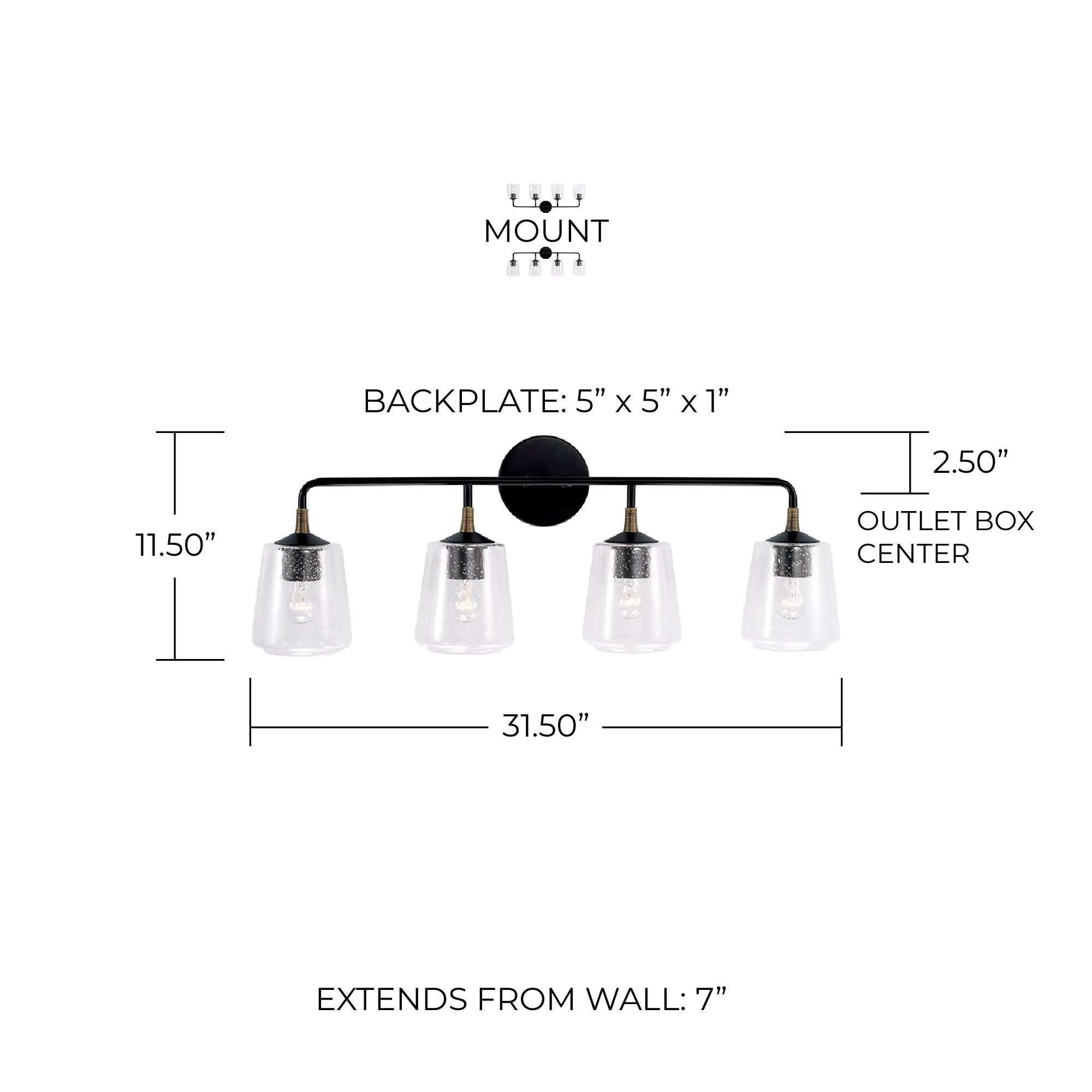 Image 5 Amara 31 1/2" Wide Matte Black Brass 4-Light Bath Light more views