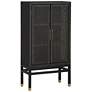 1_Amara 31 3/4" Wide Charcoal Woven Rattan 2-Door Wall Cabinet