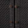 2_Amara 31 3/4" Wide Charcoal Woven Rattan 2-Door Wall Cabinet more views