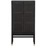 3_Amara 31 3/4" Wide Charcoal Woven Rattan 2-Door Wall Cabinet more views