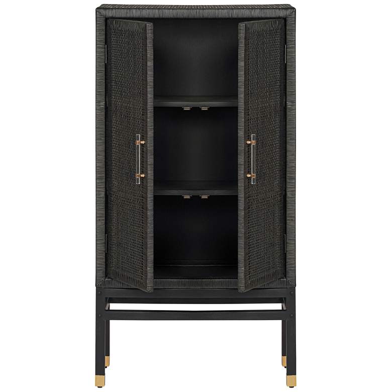 Image 4 Amara 31 3/4" Wide Charcoal Woven Rattan 2-Door Wall Cabinet more views
