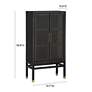 6_Amara 31 3/4" Wide Charcoal Woven Rattan 2-Door Wall Cabinet more views