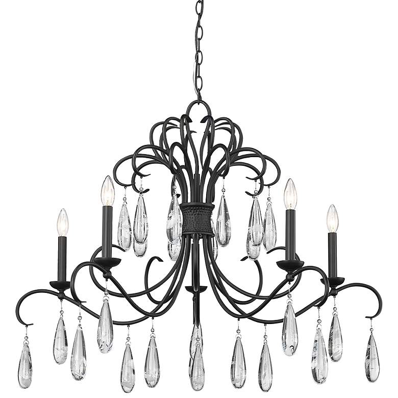 Image 3 Amara 38" Wide Matte Black 5-Light Chandelier