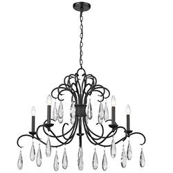 Amara 38" Wide Matte Black 5-Light Chandelier