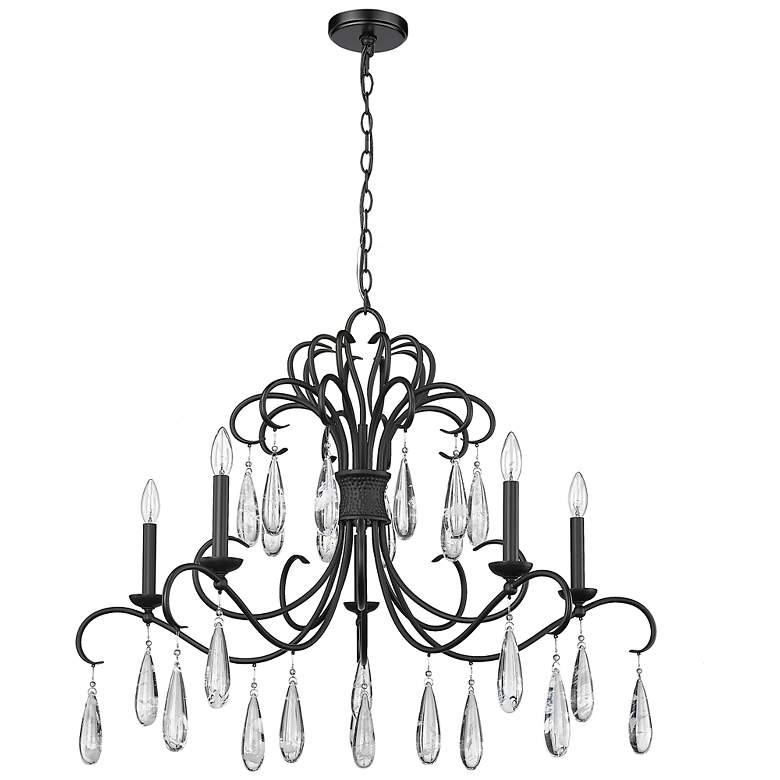 Image 5 Amara 38" Wide Matte Black 5-Light Chandelier more views