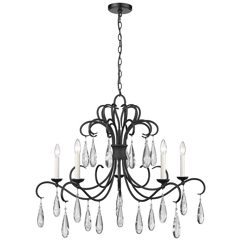 Image 6 Amara 38" Wide Matte Black 5-Light Chandelier more views