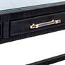 Amara 47 1/4" Wide Charcoal Rattan Rectangular 2-Drawer Desk in scene