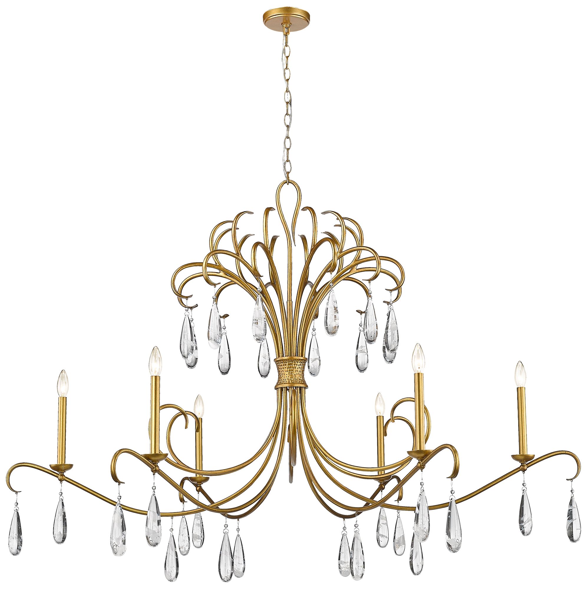 Amara 58 3/4" Wide Gilded Gold 6-Light Pendant