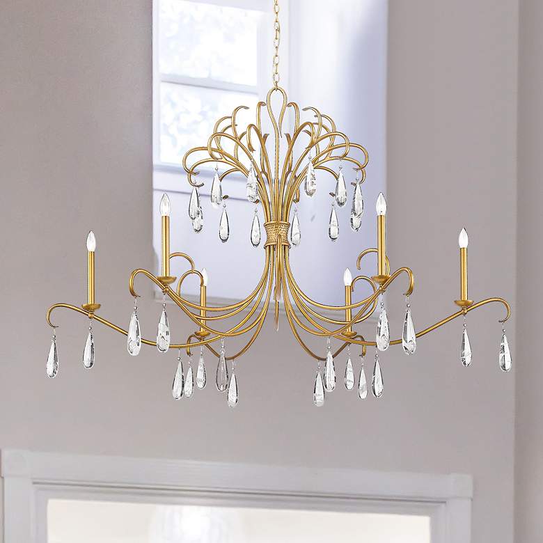 Image 1 Amara 58 3/4" Wide Gilded Gold 6-Light Pendant