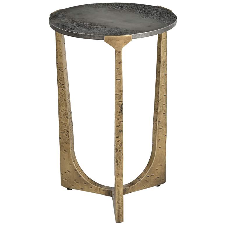 Image 1 Amara Antique Brass And Nickel Modern Accent Table
