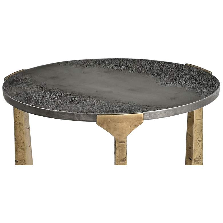 Image 3 Amara Antique Brass And Nickel Modern Accent Table more views