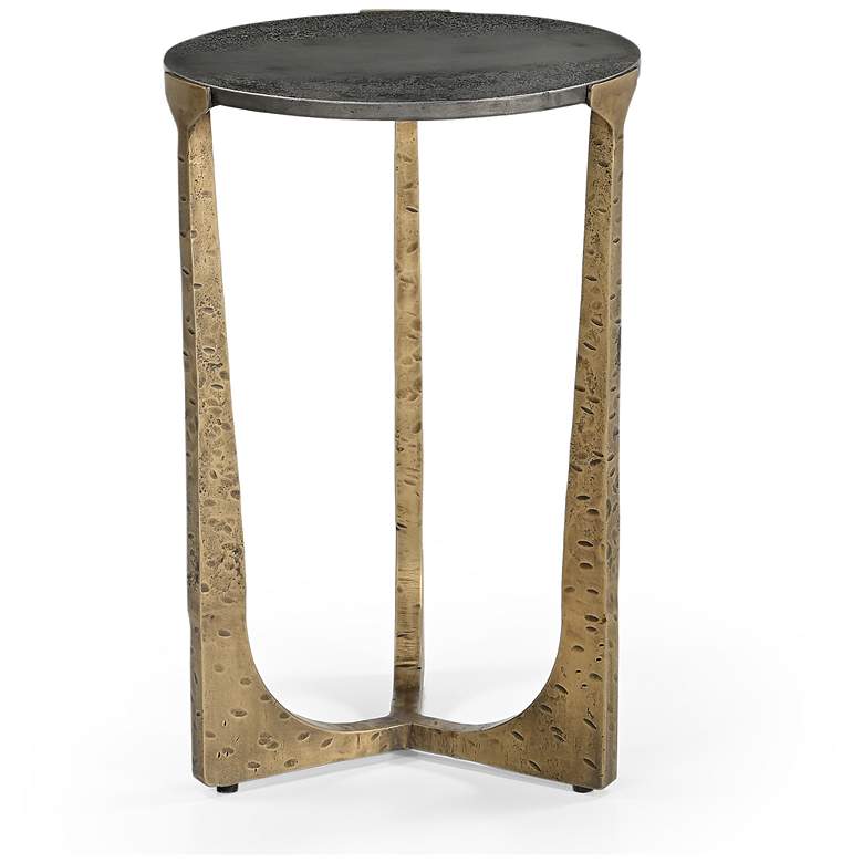 Image 4 Amara Antique Brass And Nickel Modern Accent Table more views