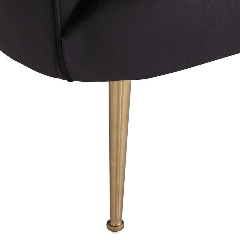 Image 7 Amara Black Sky Fabric and Gold Metal Armchair more views