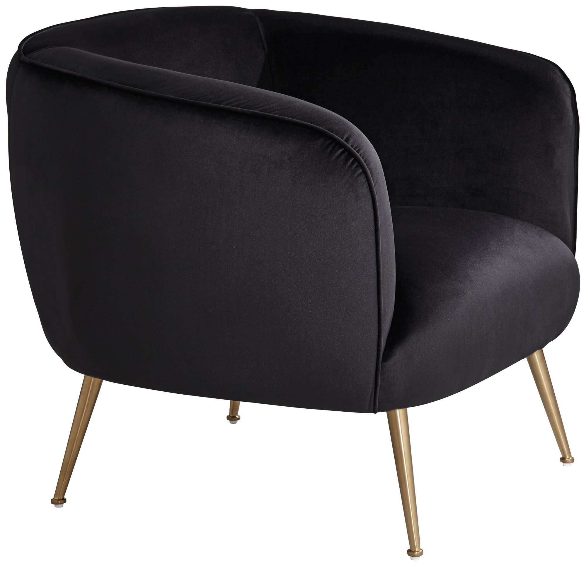 Amara Black Sky Fabric and Gold Metal Armchair in scene
