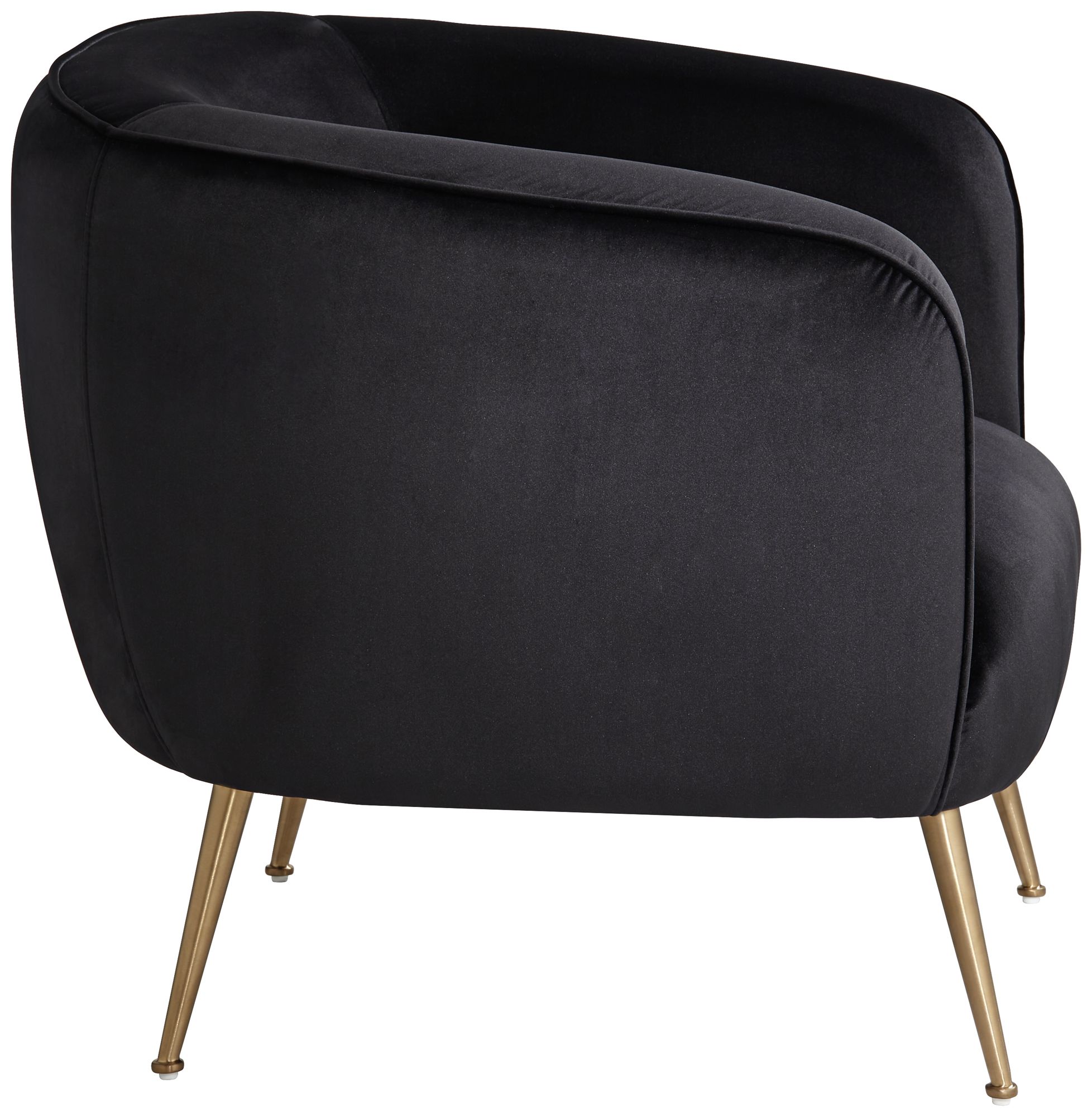 Amara Black Sky Fabric and Gold Metal Armchair in scene