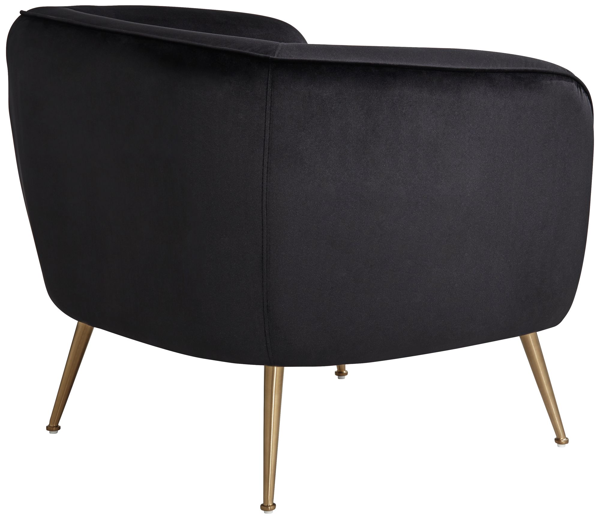 Amara Black Sky Fabric and Gold Metal Armchair in scene