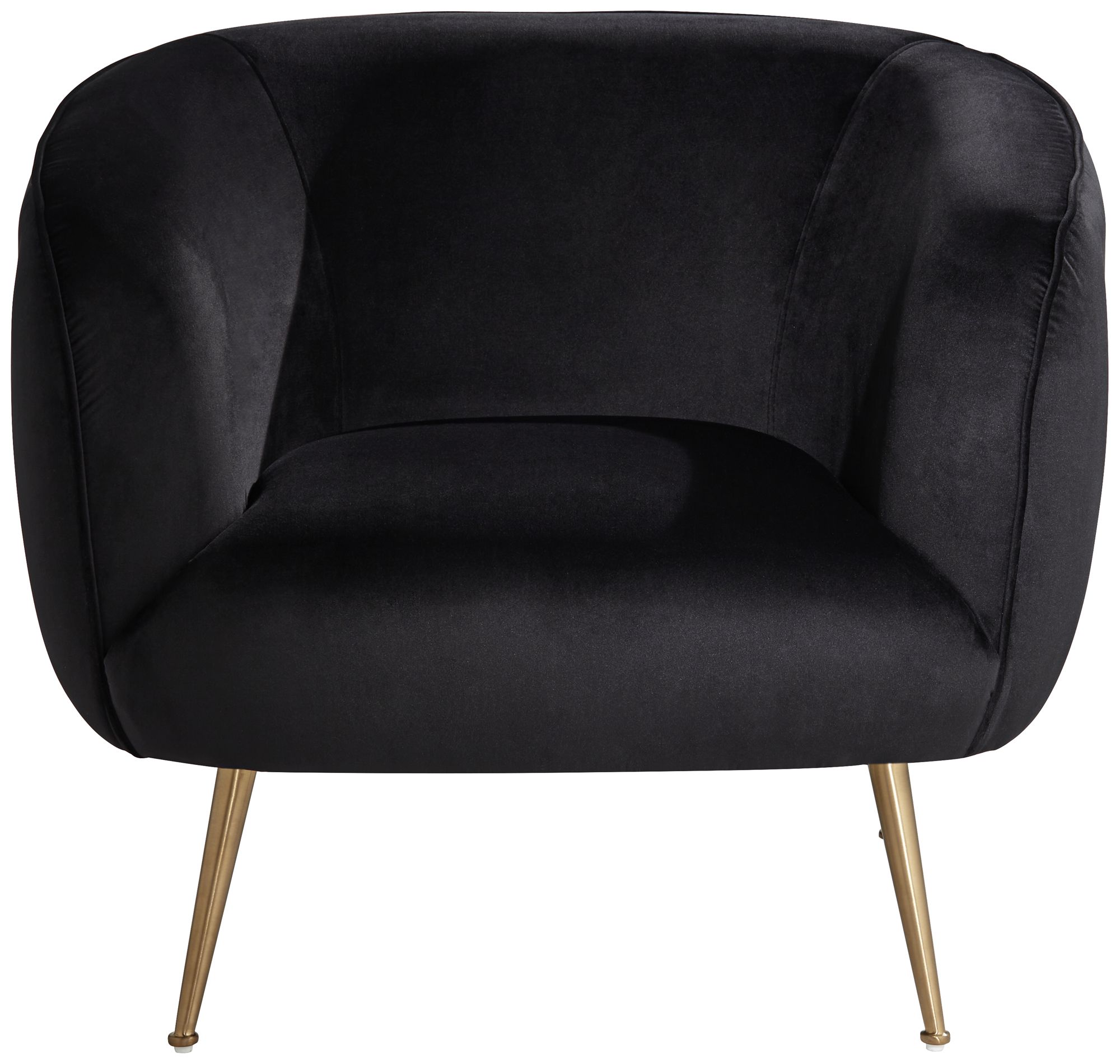 Amara Black Sky Fabric and Gold Metal Armchair in scene