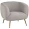 Amara Heather Gray Fabric and Gold Metal Armchair