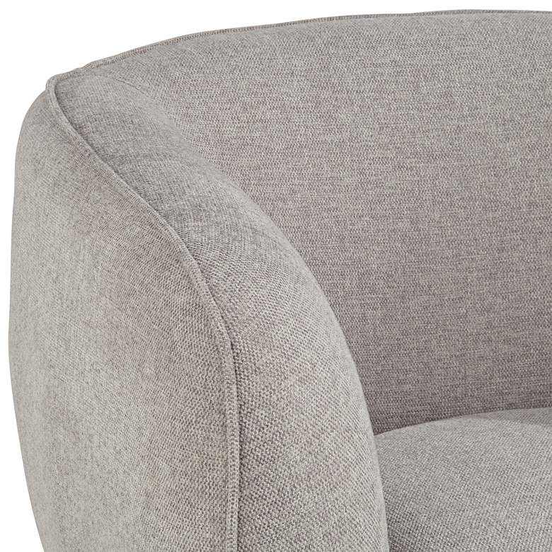 Image 4 Amara Heather Gray Fabric and Gold Metal Armchair more views