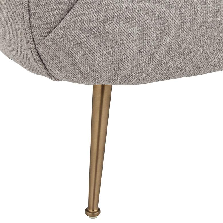Image 6 Amara Heather Gray Fabric and Gold Metal Armchair more views