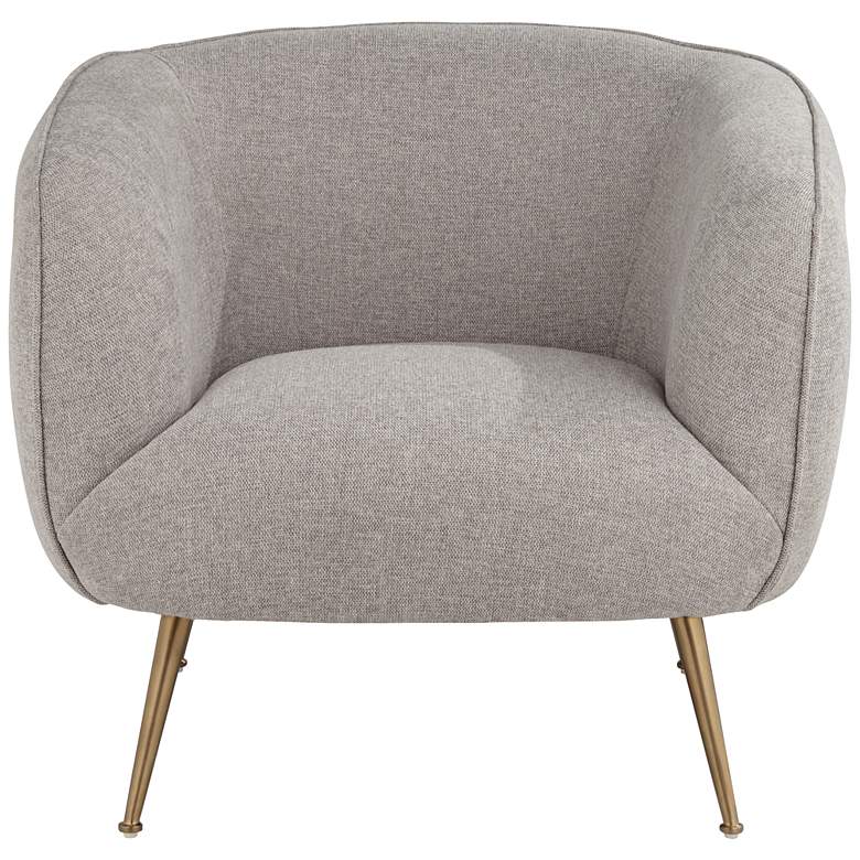 Image 7 Amara Heather Gray Fabric and Gold Metal Armchair more views