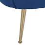 Amara Navy Blue Sky Fabric and Gold Metal Armchair in scene